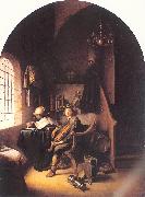 DOU, Gerrit An Interior with Young Violinist oil